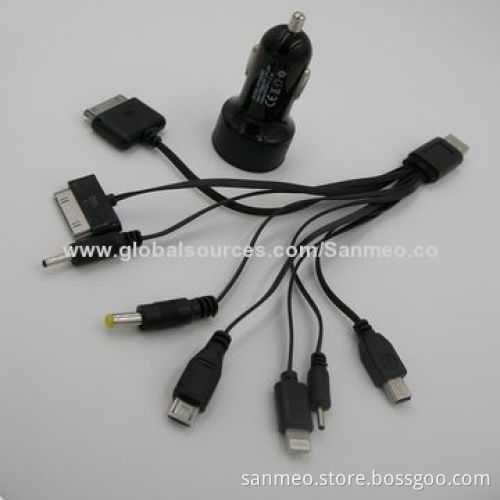 Universal 8-in-1 Dual USB Car Charger for SAM Galaxy Tab/iPad/iPhone 4s/5/iPad Mini/Micro USBNew